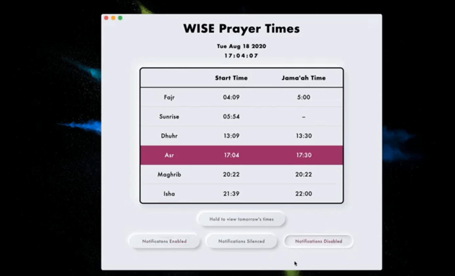 timetable app